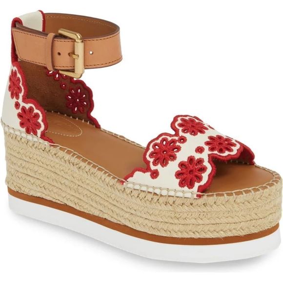 SEE BY CHLOÉ Glyn Kiara Espadrilles Sandals - Picture 1 of 4